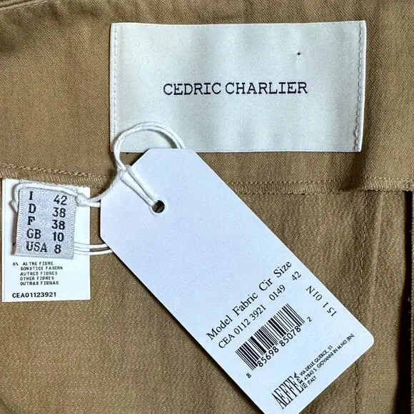 Cedric Charlier Knee Length Pencil Skirt Tan Size 8